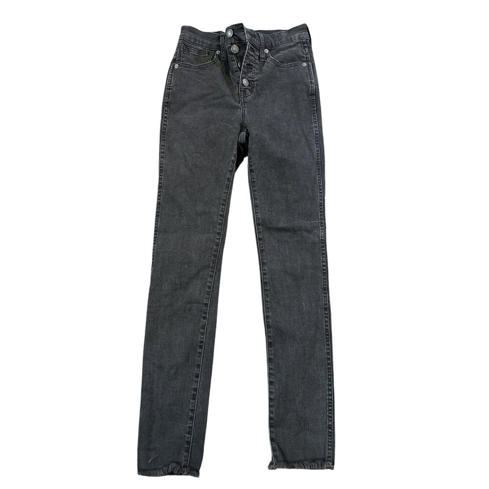 MADEWELL 24 10" High Rise Skinny Black Carbondale Wash Skinny Jeans Button Fly